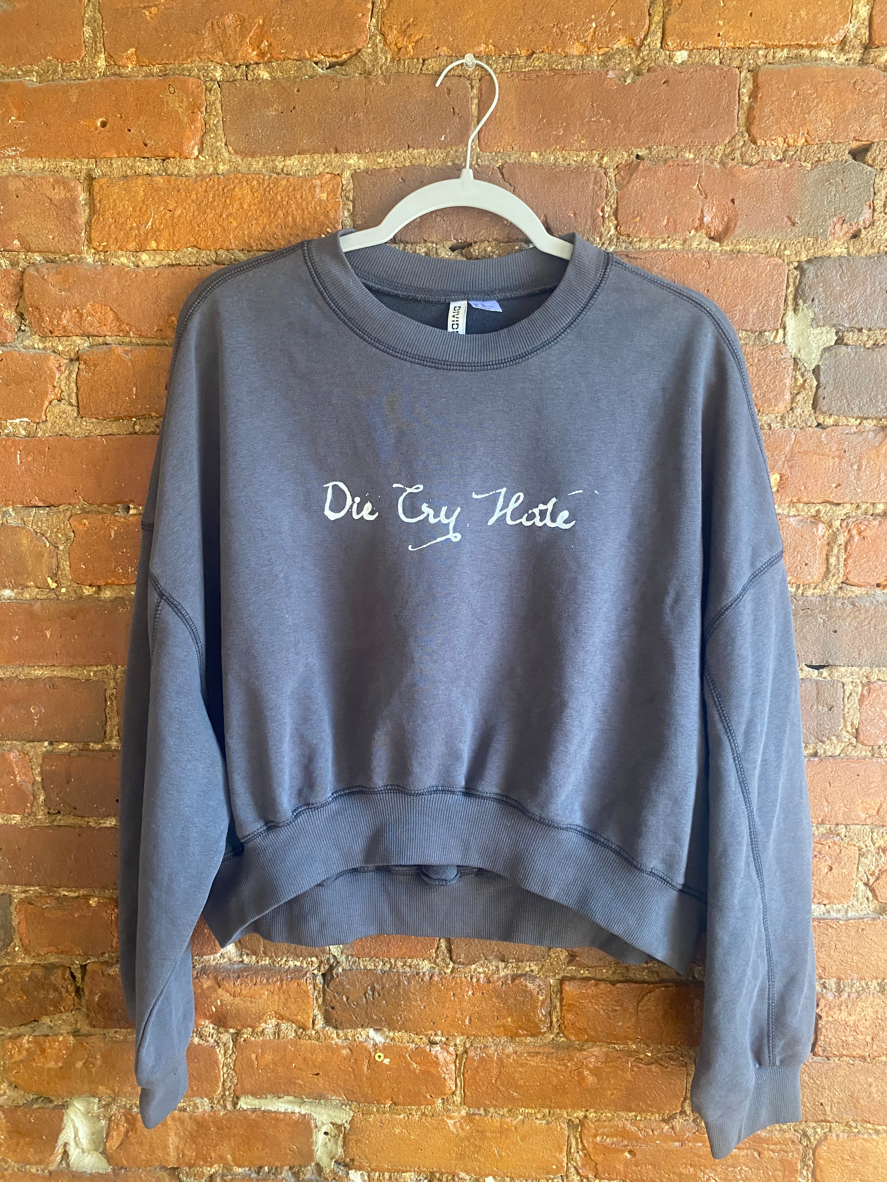 Die cry hate crop sweater